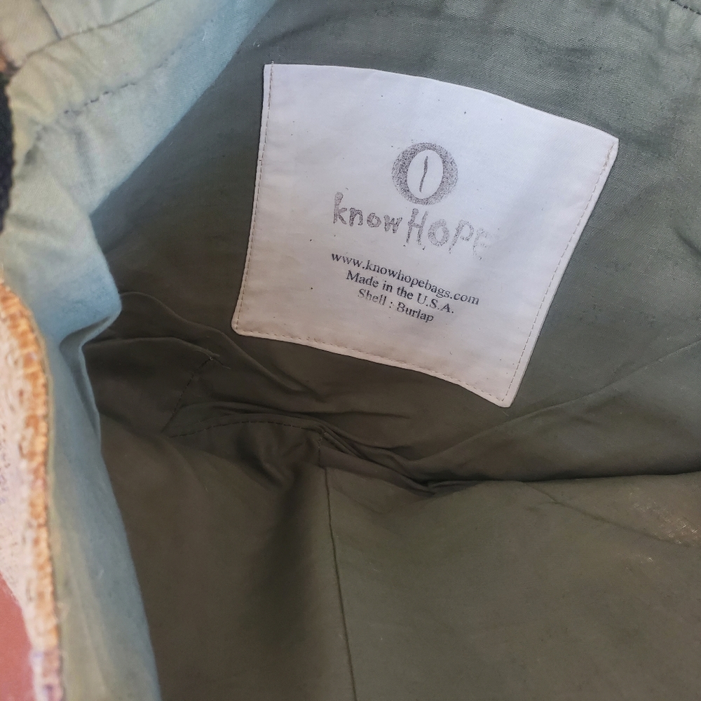 I Know Hope Burlap Messenger Bag NWT - Picture 7 of 7